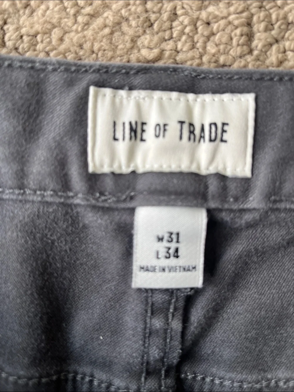 Line of Trade Slim Straight Dark Gray Canvas Pants